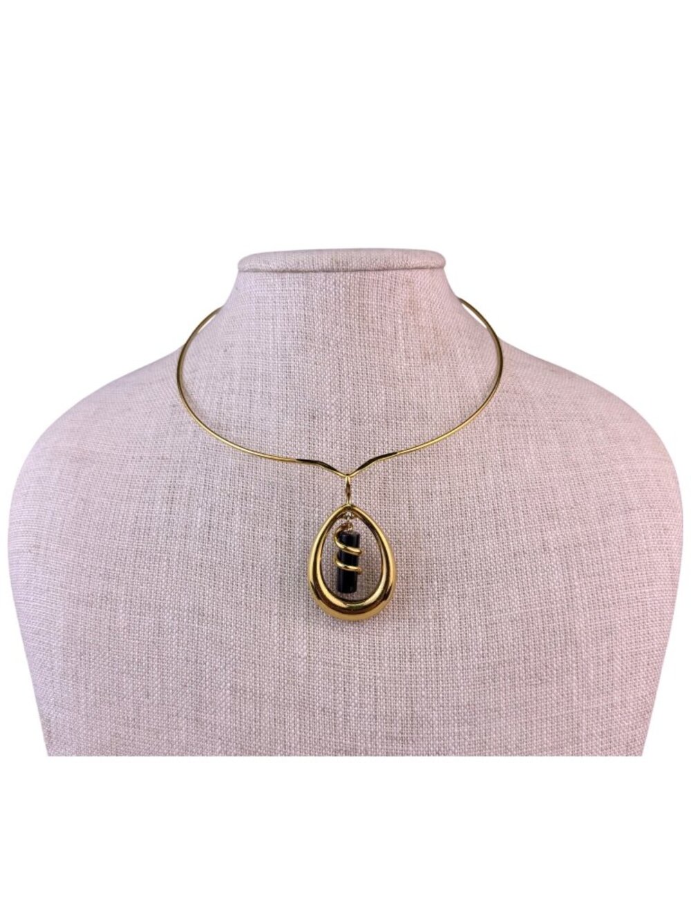 Panetta Womens Gold Tone Necklace W/ Wire Wrapped Lapis Lazuli Pendant